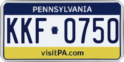 PA license plate KKF0750