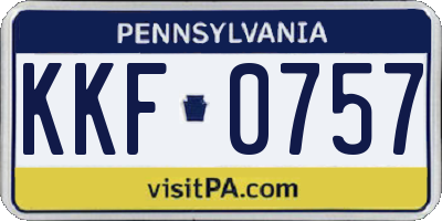 PA license plate KKF0757