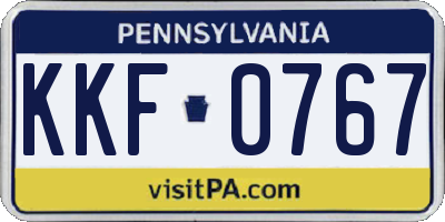 PA license plate KKF0767