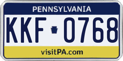 PA license plate KKF0768