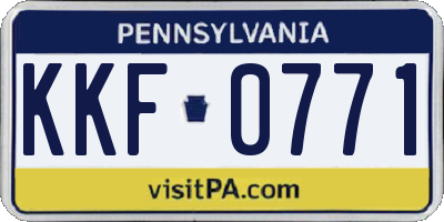 PA license plate KKF0771
