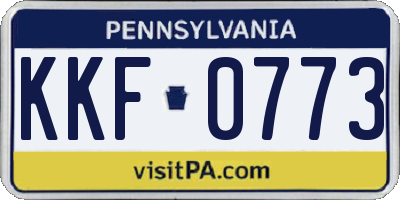 PA license plate KKF0773