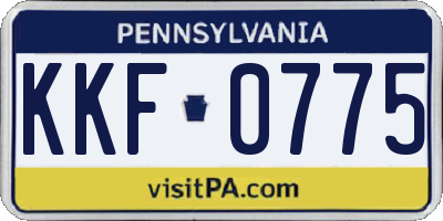 PA license plate KKF0775