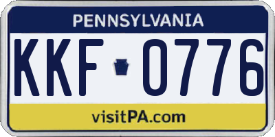 PA license plate KKF0776