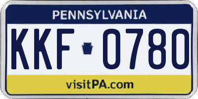 PA license plate KKF0780
