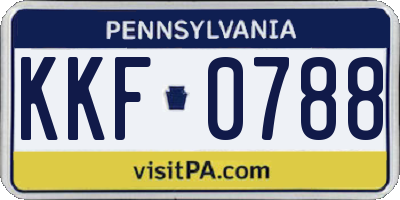 PA license plate KKF0788