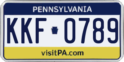 PA license plate KKF0789