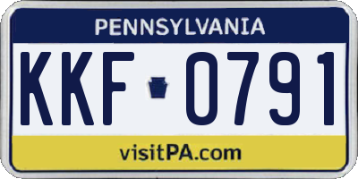 PA license plate KKF0791