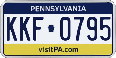 PA license plate KKF0795
