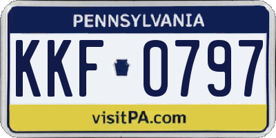 PA license plate KKF0797