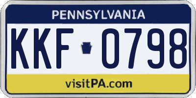 PA license plate KKF0798