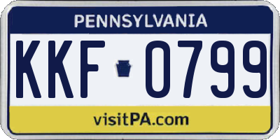 PA license plate KKF0799