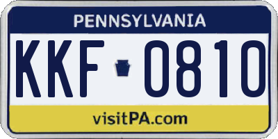 PA license plate KKF0810
