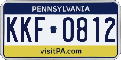 PA license plate KKF0812