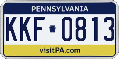 PA license plate KKF0813
