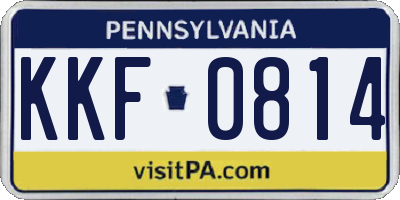 PA license plate KKF0814