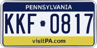 PA license plate KKF0817