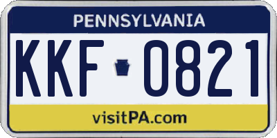 PA license plate KKF0821