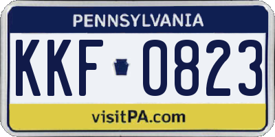 PA license plate KKF0823