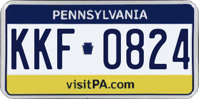 PA license plate KKF0824