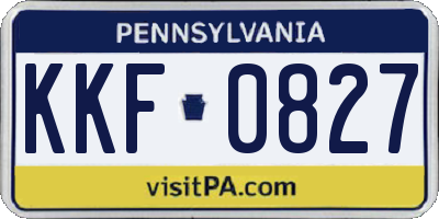 PA license plate KKF0827