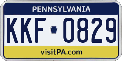 PA license plate KKF0829