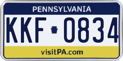 PA license plate KKF0834