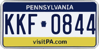 PA license plate KKF0844