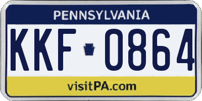 PA license plate KKF0864
