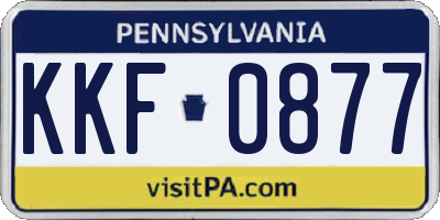 PA license plate KKF0877