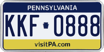 PA license plate KKF0888