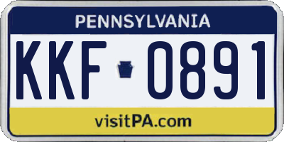PA license plate KKF0891