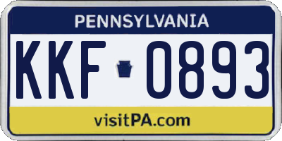 PA license plate KKF0893