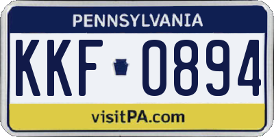 PA license plate KKF0894