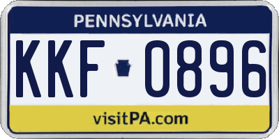 PA license plate KKF0896