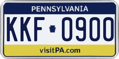 PA license plate KKF0900