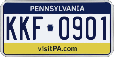 PA license plate KKF0901