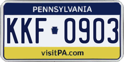 PA license plate KKF0903