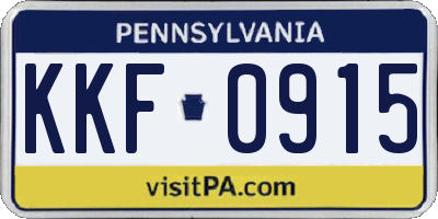 PA license plate KKF0915