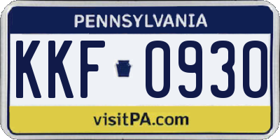 PA license plate KKF0930