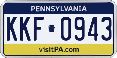 PA license plate KKF0943