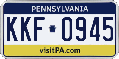 PA license plate KKF0945