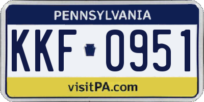 PA license plate KKF0951