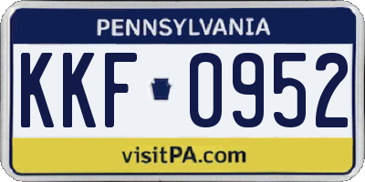 PA license plate KKF0952