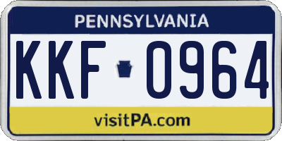 PA license plate KKF0964