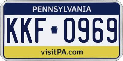 PA license plate KKF0969