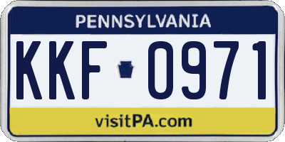 PA license plate KKF0971