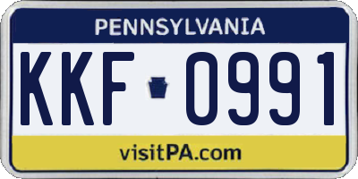 PA license plate KKF0991