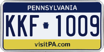PA license plate KKF1009