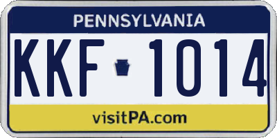 PA license plate KKF1014